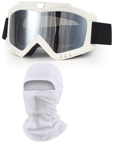 Image of Dirt Bike Goggles with Balaclava Motorcycle ATV Riding Ski Motocross Windproof Dustproof Racing Glasses for Women Men