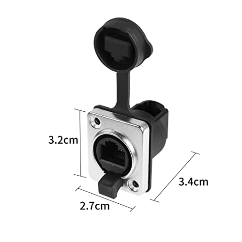 Conector Panel RJ45 YACSEJAO 90° Impermeable Pack 2 miniatura 6