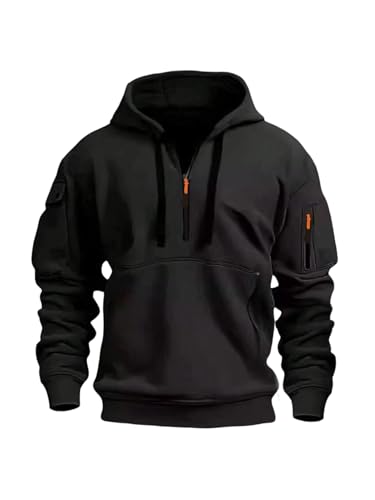 SOLY HUX Men's Half Zip Hoodie Drawstring Long Sleeve Hooded Sweatshirt Casual Athletic Workout Pullover Tops