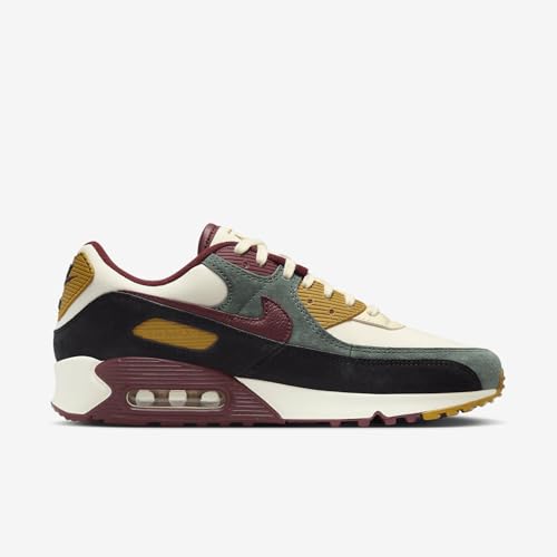Nike Air Max 90 Premium Men's Shoes (HQ3609-113, Coconut Milk/Vintage Green/Black/Dark Team Red) Size 10.53