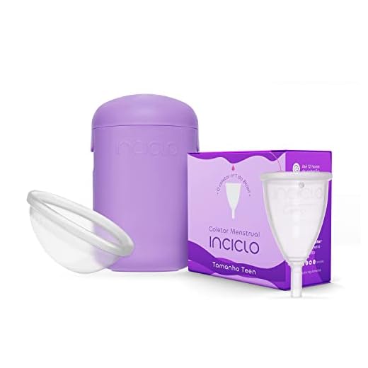 Kit Menstrual Inciclo | Coletor Menstrual Modelo Teen + Disco Menstrual Tamanho Único + Cápsula Esterilizadora | Solução Completa para sua Menstruação | Da Primeira Menstruação até 19 anos | Iniciantes | Silicone Médico Hipoalergênico | Proteção por 12h | Inciclo