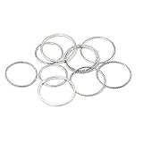 Ruluti 10 Stück Edelstahl Plain Band-knöchel-Stacking-Ringe Für Frauen-mädchen Arbeiten Midi Ringe Comfort