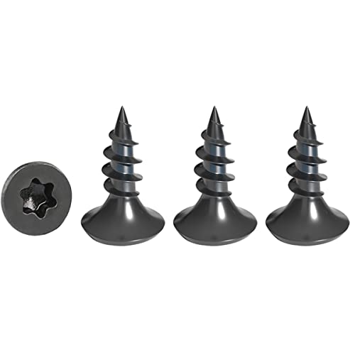 Drenky Holzschrauben Torx Schwarz 50 Stück, Schrauben Senkkopf M4 X 10 mm Aus Edelstahl Rostfrei A2 Vollgewinde Spanplattenschrauben Selbstschneidende Schrauben Universalschrauben Torx TX20