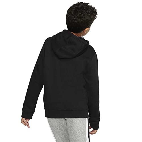 Nike Boy's NSW Club Full Zip Hoodie, Black/Black/White, Small4