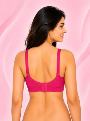 Image of SONA Super Fit Everyday Non Padded Side Support Cotton Full Coverage Bra for Women with Transparent Strap Plus Size Bra