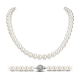 White Pearl Strand Necklace Women: 8mm/10mm Ivory Pearl Chain Wedding Jewelry with Dainty Silver Clasp for Bride Bridemaid - Trendy Accessory for Mother Graduate Elegant Lady (10mm)