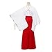 Girls White Kimono Red Hakama Pants Outfit Women's Japanese Anime Kikyo Miko Kimono Cosplay Halloween Witch Costume (S, Red)