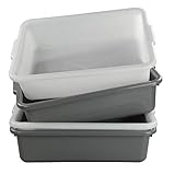 Nicesh 4-Pack 13 L Plastic Commercial Bus Tub, Wash Basin Tote Box