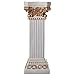 Decorative Modern Fiberglass White and Gold Plinth Roman Style Column Ionic Pedestal Vase Stand for Wedding, Living Room, or Dining Room, 32 inch