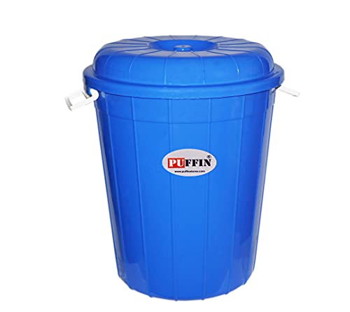 Image of PUFFIN Multipurpose Plastic Storage Bucket Drum 100 LTR with Lid Blue
