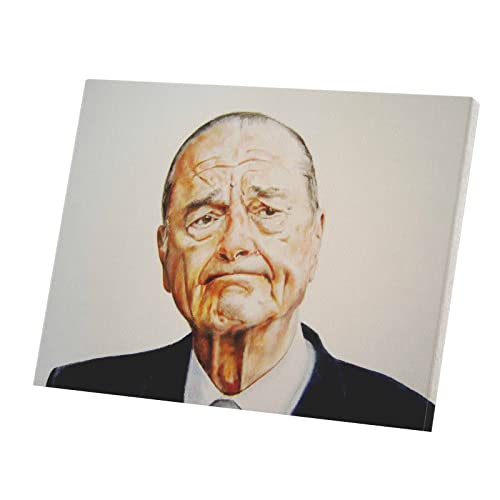 Tableau Jacques Chirac toile imprimée 53x40cm pour décoration murale