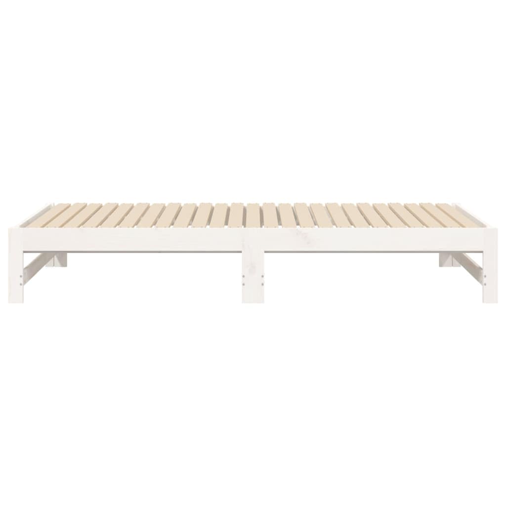 vidaXL Dormeuse Estraibile Bianca 2X(75x190) cm Legno Massello di Pino