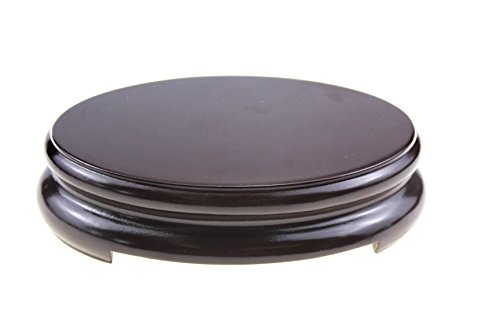 Oriental Furniture - Soporte de Madera para Mueble de Lujo, Color Oscuro y Compuesto, Soporte de Madera para Exhibición de Pedestal Elíptico Ovalado en Forma Rectangular