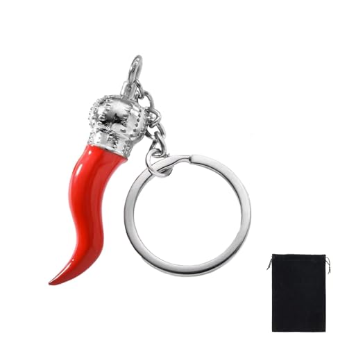 Yeenano - Yeenano Chili Keychains,Horn Keychains,Red Chili Pepper Keychain Metal Luck Charms for DIY Jewelry Making Necklaces Bag Decorations Car Pendants for Handbag Schoolbag Key ring Car Accessories Gifts