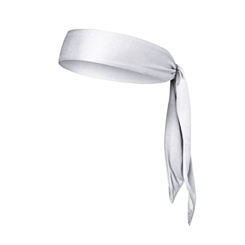 Yuanu Homme Femme Sport Bandeau Antidérapant Sweatbands idéal pour le tennis, la course, le Yoga Respirant et absorbant l'humidité Blanc Taille unique Cover