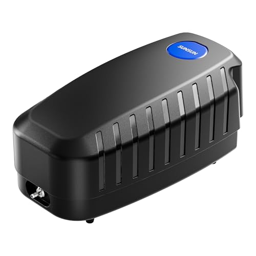 SunSun CAP-10 Sauerstoffpumpe 4 W, Luftpumpe für 3 m³ Aquarium und Gartenteich, Teichbelüfter 5 l/min mit 4 Luftausgängen, Belüftungspumpe mit Luftstein und Rückschlagventil SunSun CAP-10 Sauerstoffpumpe 4 W, Luftpumpe für 3 m³ Aquarium und Gartenteich, Teichbelüfter 5 l/min mit 4 Luftausgängen, Belüftungspumpe mit Luftstein und Rückschlagventil