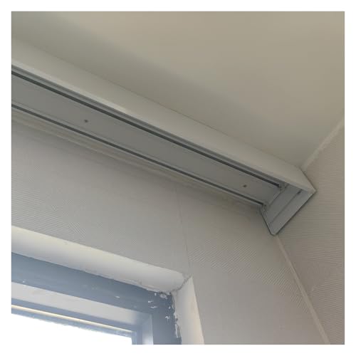 Boîte de rangement pour tringle à rideaux à double rail et boîte à cassette avec ceinture lumineuse LED – Idéal pour bureau, hôtel et salon,...