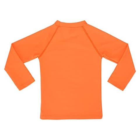 KAKU NANU Long Sleeve Rash Guard Boy Kids UPF 50+ Swim Shirt(Orange,8) Cover
