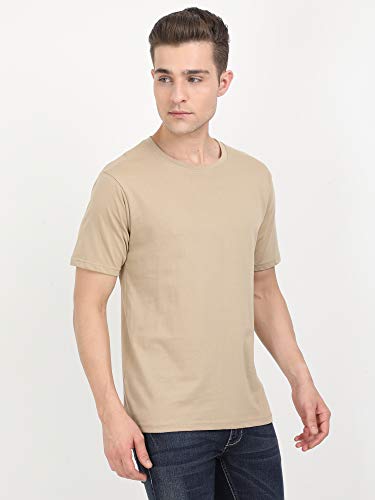 Image of FLEXIMAA Men's Cotton Round Neck Plain Half Sleeve T-Shirt