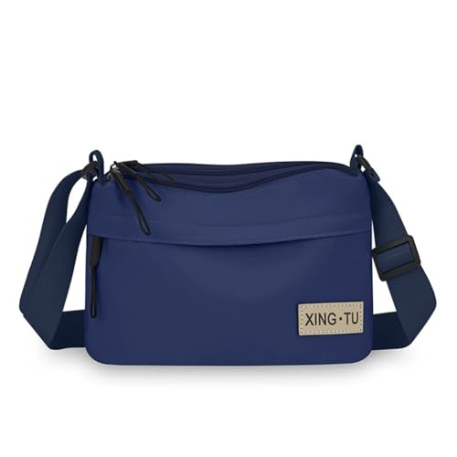 Bolsa transversal feminina, bolsa transversal de lona para mulheres, bolsa de mão estilo minimalista casual adequada para viagens diárias, Azul E, Lx11-b-0083-05