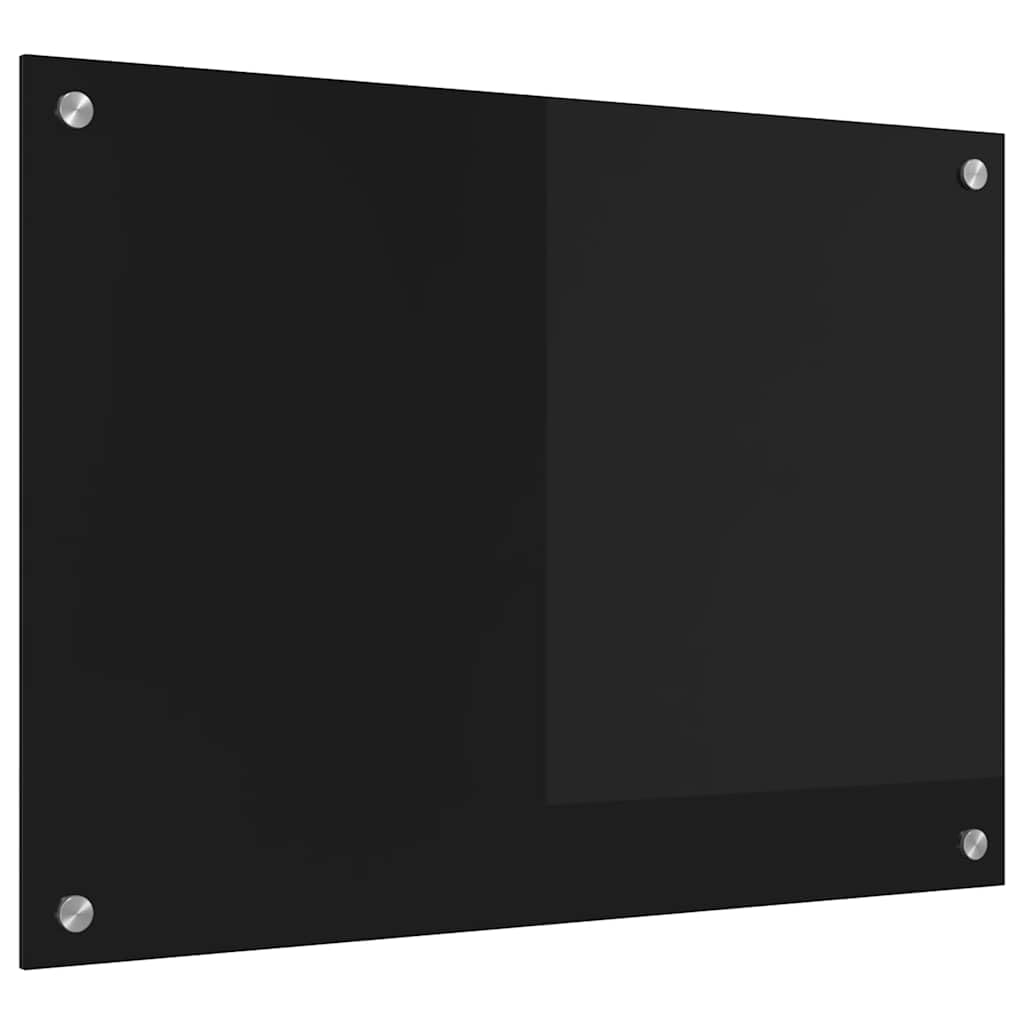 vidaXL Kitchen Backsplash Black 70 x 50 cm Tempered Glass, Stylish Kitchen Design: Durable Glass Backsplash, Heat-Resistant Wall, Modern Culinary Aesthetic for Home Renovation