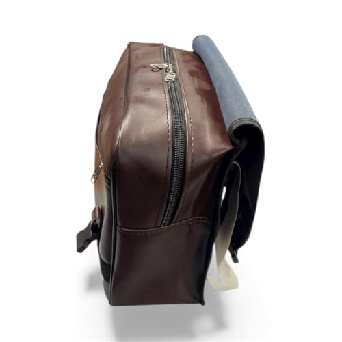 Image of Maya Bike Side Bag Brown PU Leather | Universal Motorcycle Saddle Bag | Premium Brown Side Storage Bag for All Bikes | Heavy Duty PU Leather Fabric, Water Resistant, Large Capacity Travel Bag