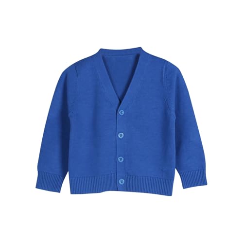 Baby Boys Girls Button Closure Cardigan Long Sleeve Knit Sweater Solid Color V-Neck Cardigan School Uniforms