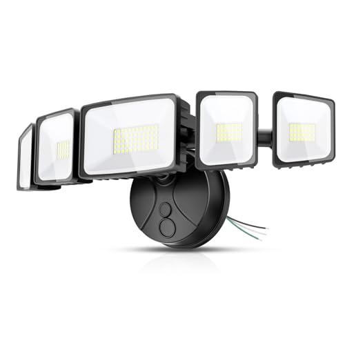 Onforu 150W LED Flood Lights Outdoor, 15000LM Brightness Security Light Switch Controlled, 6500K Outside Floodlight with 5 Adjustable Heads, Waterproof Exterior Light for Yard Garage Patio