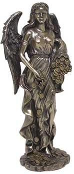 Raven Blackwood Imports Mythical Statue Fortuna Original Version Lady Justice Goddess of Fate Bronze Colored Finish 11"