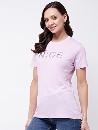 Image of Modeve Women Printed Cotton Blend Half Sleeve Round Neck T-Shirt for Summer