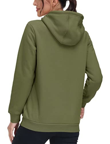 Magcomsen Hoodies For Women Fleece Sweatshirts Casual Pullover Thick Fleece Lined Hoodies Sweatshirts Women Athletic Sweatshirt Women Warm Sweatshirt Army Green #TOP3