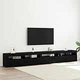 Controlla il set di 3 armadi TV con luci a LED che ravviva il tuo soggiorno con stile e allo stesso tempo offre un pratico spazio di archiviazione. Questo elegante set in rovere nero comprende un grande mobile TV e due unità più piccole dotate di vivaci luci LED RGB e danno un tocco moderno.