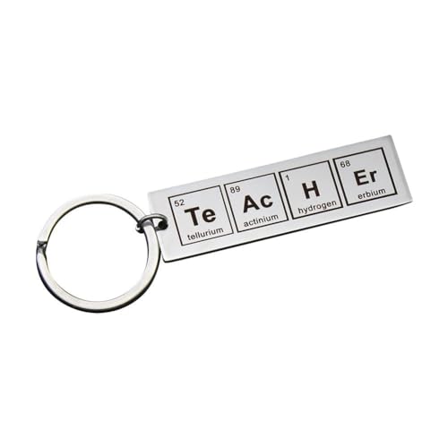 XDGJTBFMY Llavero para profesores de química, llavero con nombre de tabla periódica, regalo de química, llavero para profesores, llavero de regalo para profesores de ciencia, regalo para amantes de la