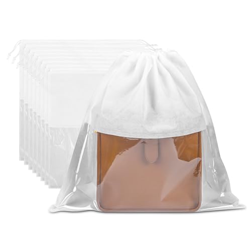 Pack of 10 Dust Cover Storage Bags Drawstring Bags for Handbags Shoulder Bags Purses Shoes Boots (19.6