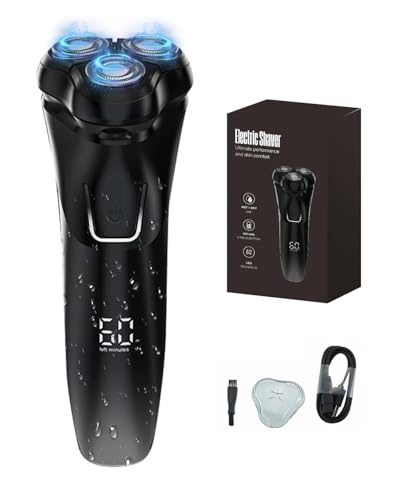 ViKKent Afeitadora eléctrica para hombre con cabezal flotante 4D 2026, IPX7, resistente al agua, 90 min de tiempo de funcionamiento, inalámbrica LED, afeitadora eléctrica en seco y húmedo con