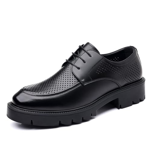 Mens Oxford Shoes Fashion Lace Up Breathable Comfortable Leather Shoes Formal Business Wedding Dress Shoes for Men Classic Modern Shoes Casual Loafers