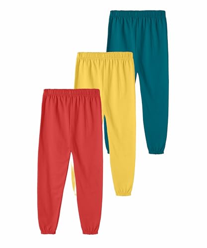 Image of SHODOX Girls Cotton Blend Printed Regular fit Track Pants (Pack of 3)