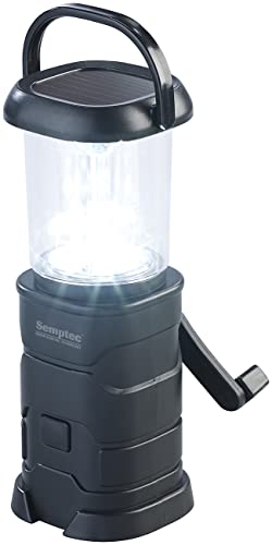 Semptec Urban Survival Technology Kurbellampe: LED-Camping-Laterne, lädt per Dynamo, Solar und USB, 300 mAh, 60 Lumen (Kurbellampe mit Solar,...