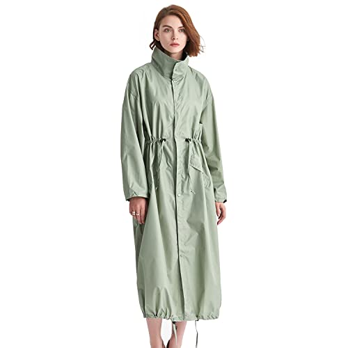 LHHMZ Poncho de pluie imperméable pour femmes Vestes de pluie Manteaux de pluie longs et légers Vêtements de pluie d'extérieur avec capuche Cover