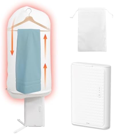 （00:01時点） 【海外使用OK】sology(ソロジー) ポータブル衣類乾燥機 夜間でも安心な静音設計 電気代1時間約4円 小型 折りたたみ 携帯型 温風 自動タイマー 靴下･下着･Yシャツ対応 旅行・出張・ホテルに最適 部屋干し・室内干し 生乾き対策 フック･収納袋付き コンパクト ホワイト