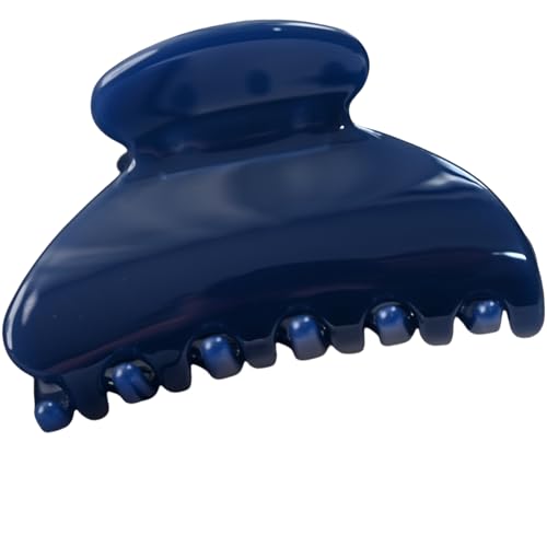 Prettyou Handmade Celluloid Acetate French Design Barrettes Tortoise Shell Claws Hair Claw Luxury Fashion Accessories Hair Clip for Women (dark blue)