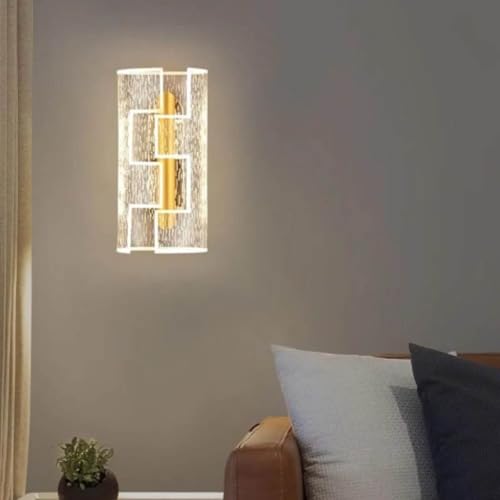 Image of Glowave Golden Acrylic Light Spiral Design Wall Lamp Light for Living Room Bedroom Bedside - Tricolour (White, Warm White, Natural White) (C54)