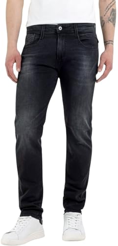 Replay Vaqueros de corte slim Anbass para hombre de con tejido elástico, gris (Dark Grey 097), W34 x L32