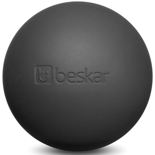 BESKAR - Massage Lacrosse Balls for Myofascial Release, Trigger Point Therapy and Yoga Therapy, Foot Massage Ball to Relieve Plantar Fasciitis Black