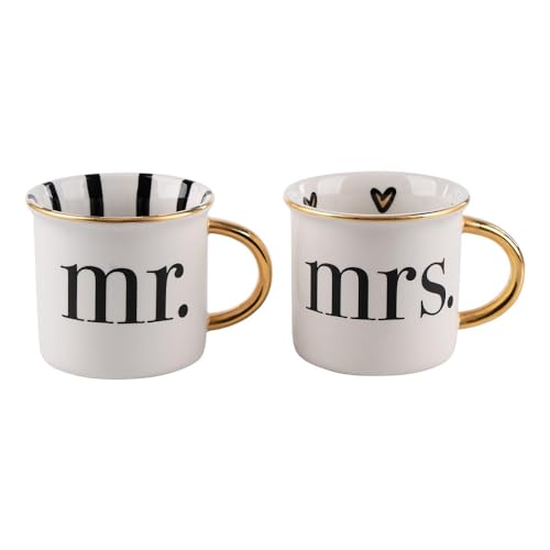 Glory Haus Handpainted Gold Mr. & Mrs. Mug Set -