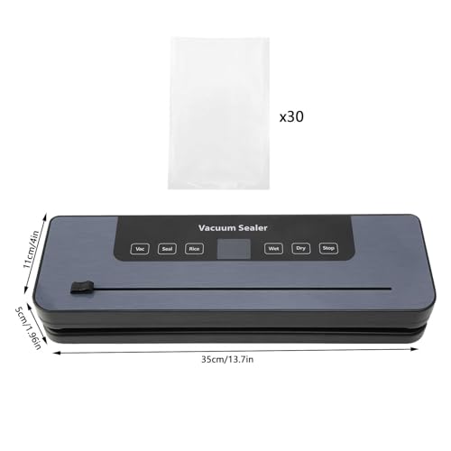 SOONHUA Vacuum Sealer Machine, Compact Food Sealer with 30 Sealer Bags, Multiple Modes, Build-in Cutter for 30cm Sealing Length Food Preservation and Storage - Image 3