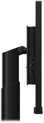 Side profile of the Lenovo ThinkVision P27u-20 monitor, showing its height and tilt adjustment capabilities.