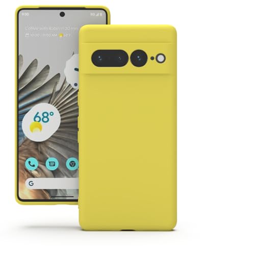 Image of YATWIN Silicone Back Case for Google Pixel 7 Pro, Soft-Touch Phone Back Cover for Google Pixel 7 Pro - Yellow