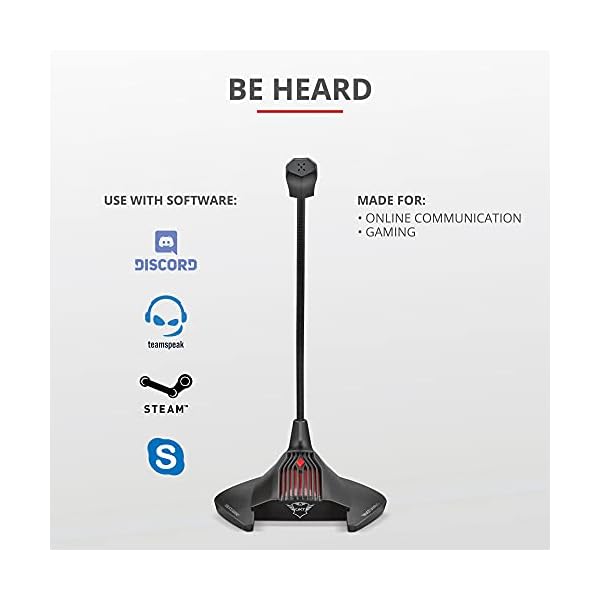 Trust Gaming GXT 239 Nepa Gaming Mikrofon für PC (Standmikrofon mit 3.5mm Klinke für Skype, Streaming, Twitch) schwarz – Bild 5