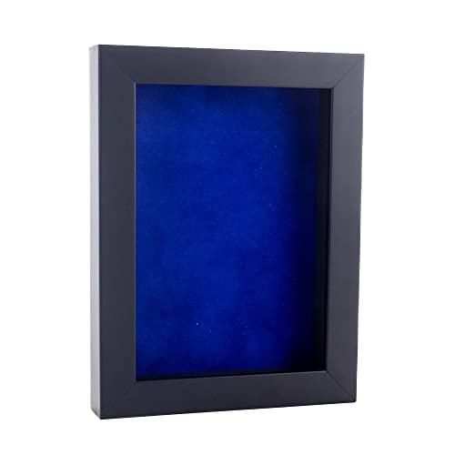 Shadow Box Frame with Blue Backing and Hardware